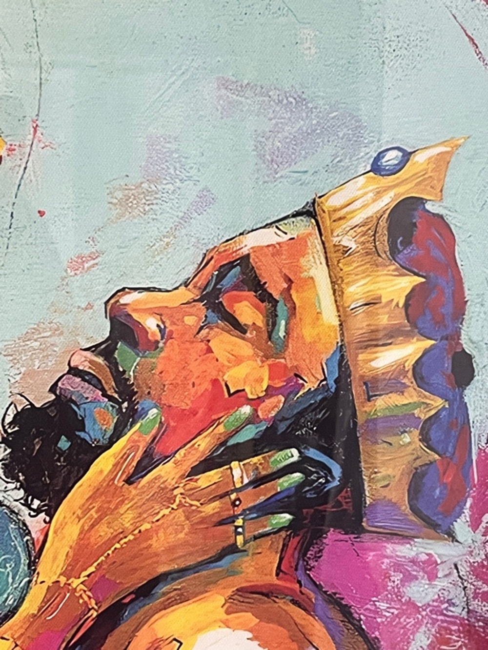 Hand Crafted Royal Embrace Wall Art - Multicolor 16”x24” - Picture 5 of 5